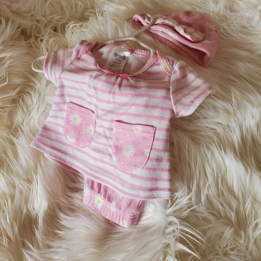 (1) CJP Baby Brand Shirt, Pants, Hat Outfit 0-3 mths - Picture 7 of 12
